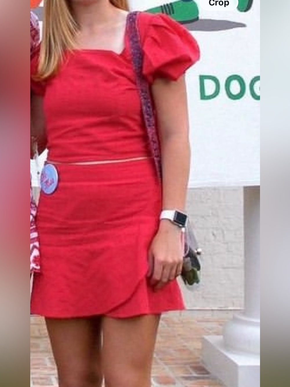 Women's Red Top and Skirt